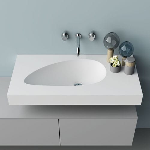 Vasque intégrée - WING - PLANIT - en Corian® / avec plan intégré / courbée