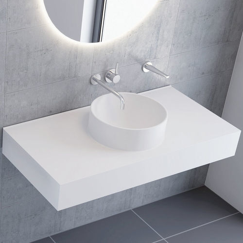 Vasque intégrée - VANESSA - PLANIT - en Solid Surface / avec plan intégré / blanche