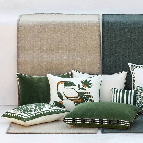 Coussin rectangulaire - Monterrey - Elitis - à rayures / résidentiel / en lin