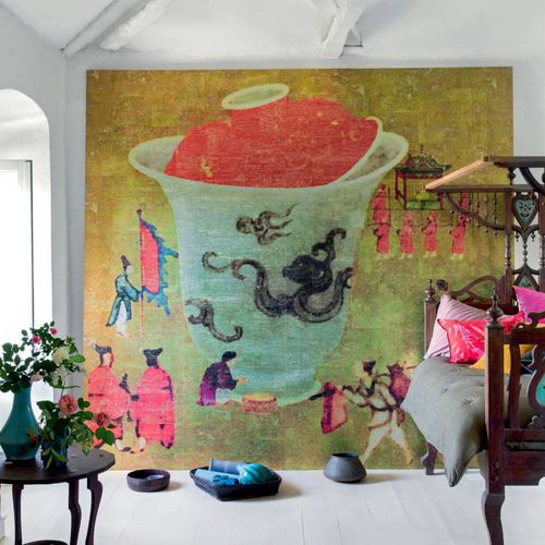 Papier peint contemporain - Bolàsoup - Elitis - en vinyle / à motif / uni