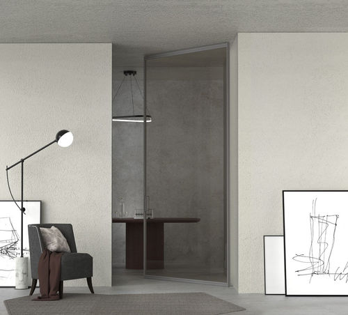 Porte d'intérieur - PFL - PFL1A - MC - G09 - AGOPROFIL S.p.A - en aluminium / en aluminium anodisé / pivotante à axe excentré