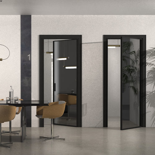 Porte d'intérieur - LS - BS1A -SB -G12 / LT - BT1A -SB - G12 - AGOPROFIL S.p.A - en aluminium / en aluminium anodisé / battante