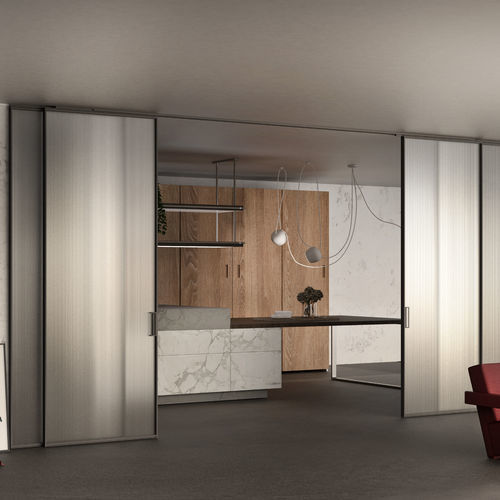 Porte d'intérieur - VAS2b -SE4AL - TT - G13 - AGOPROFIL S.p.A - en verre / en aluminium / en aluminium anodisé