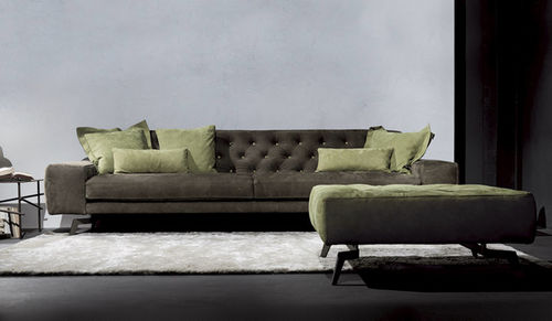 Canapé contemporain - ALAIN - Nuova Linea Valentini - en tissu / en cuir / marron