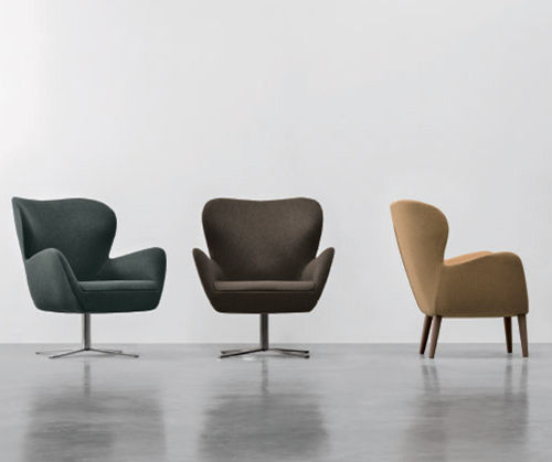 Fauteuil contemporain - VERA  - Nuova Linea Valentini - en tissu / gris / marron