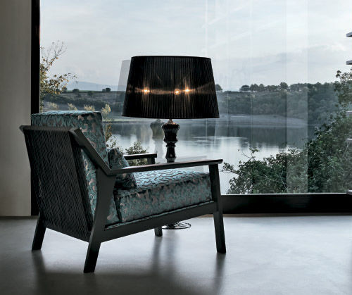Fauteuil contemporain - CLOÈ  - Nuova Linea Valentini - en tissu / bleu / violet