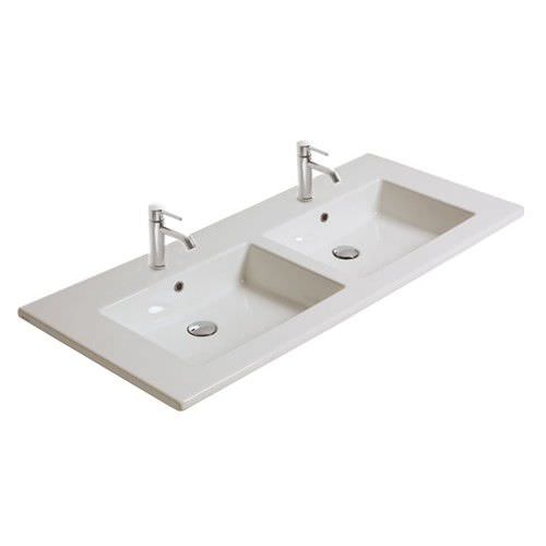 Vasque suspendue - 2044 - GALASSIA - en céramique / double / rectangulaire