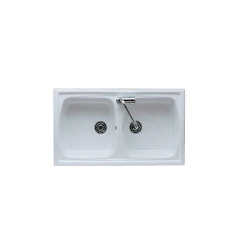 Évier 2 bacs - 5102D90 - GALASSIA - sans égouttoir / en céramique / encastrable