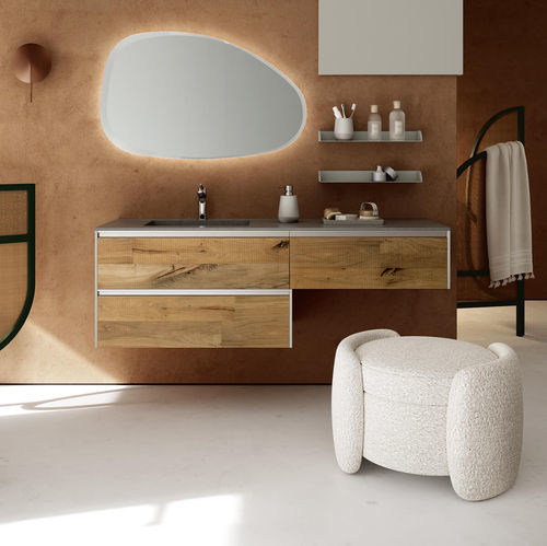 Meuble vasque suspendu - SW101 - RAB ARREDOBAGNO - en bois / en HPL / contemporain