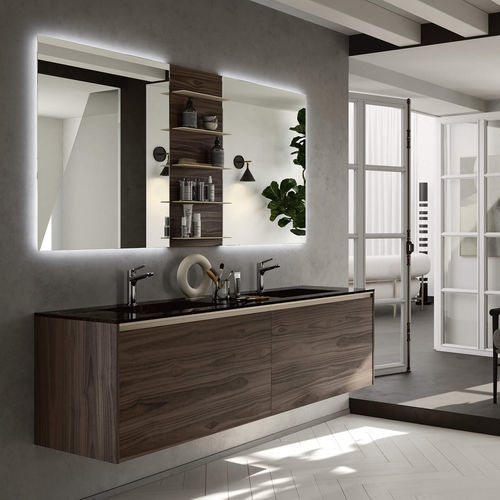 Meuble vasque double - SW105 - RAB ARREDOBAGNO - suspendu / en bois / en HPL