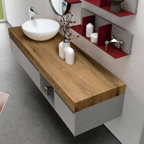 Meuble vasque suspendu - SW106  - RAB ARREDOBAGNO - en bois / en HPL / contemporain