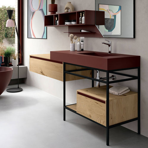 Meuble vasque suspendu - SW108  - RAB ARREDOBAGNO - à poser / en bois / en HPL