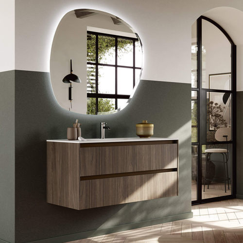 Meuble vasque suspendu - SW111  - RAB ARREDOBAGNO - en bois / en HPL / contemporain