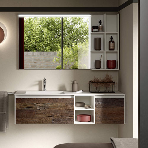 Meuble vasque suspendu - SW113 - RAB ARREDOBAGNO - en bois / en HPL / contemporain