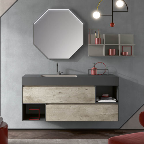 Meuble vasque suspendu - TR112 - RAB ARREDOBAGNO - en HPL / contemporain / sans porte