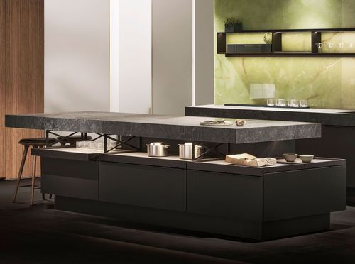 Cuisine contemporaine - +MODO - POGGENPOHL - en placage de bois / en eucalyptus / en quartz