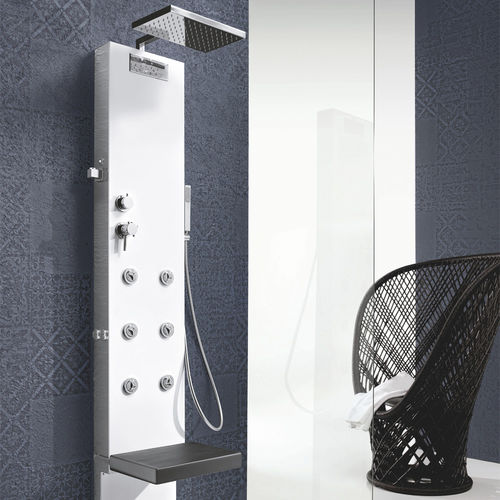 Colonne de douche thermostatique - RIGENERA 200  - HAFRO srl - en acier / blanche / murale