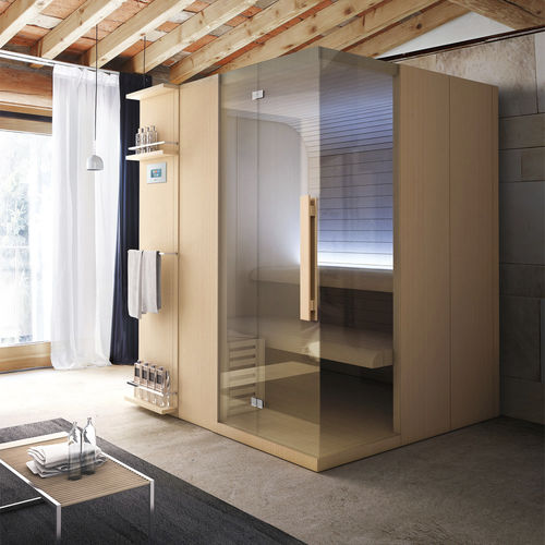 Sauna finlandais - CUNA - HAFRO srl - résidentiel / en Hemlock / en verre trempé