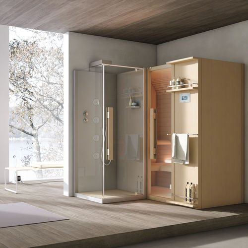 Sauna infrarouge - CUNA SHOWER - HAFRO srl - résidentiel / en Hemlock / en verre trempé