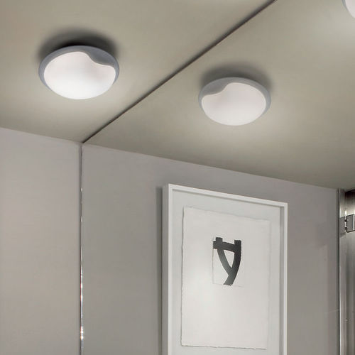 Plafonnier contemporain - MIZU - alma light - rond / en verre opalescent / en aluminium