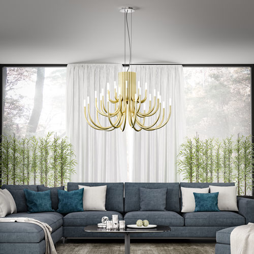 Lustre contemporain - THEPALM - alma light - en verre sablé / en fer / en méthacrylate
