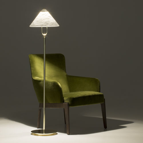 Lampe sur pied - FUJI - alma light - en fer / en laiton poli / en albâtre