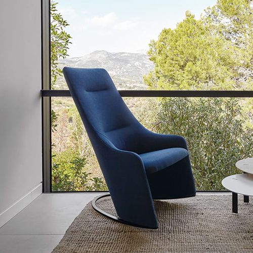 Fauteuil contemporain - NAGI  - Viccarbe - en tissu / en cuir / en acier