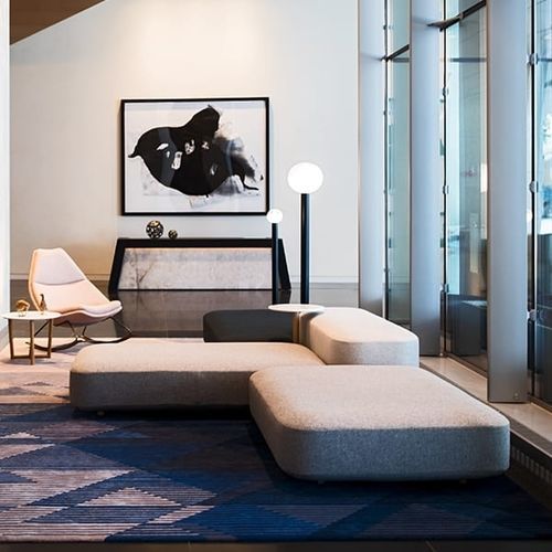 Banquette modulable - COMMON - Viccarbe - contemporaine / en tissu / avec piètement en hêtre