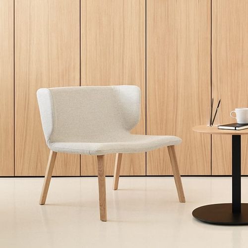 Chauffeuse contemporaine - WRAPP - Viccarbe - en tissu / en cuir / grise