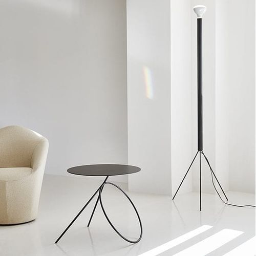 Table d'appoint contemporaine - BAMBA - Viccarbe - en acier à revêtement par poudre / avec piètement en acier thermolaqué / ronde