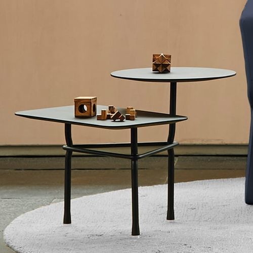 Table d'appoint contemporaine - TIERS - Viccarbe - en chêne / en MDF / avec piètement en acier thermolaqué