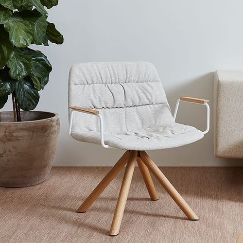 Fauteuil contemporain - MAARTEN - Viccarbe - en tissu / en contreplaqué / en polypropylène