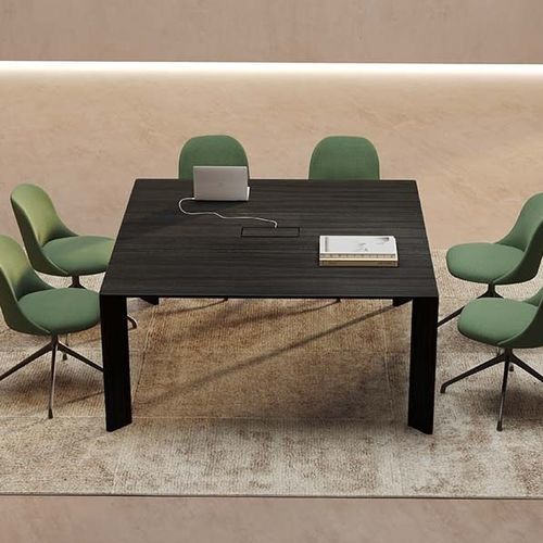 Table design minimaliste - FORO - Viccarbe - en chêne / avec piètement en chêne / rectangulaire