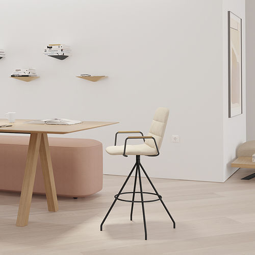 Chaise de bar contemporaine - MAARTEN - Viccarbe - d'intérieur / en polypropylène / en cuir