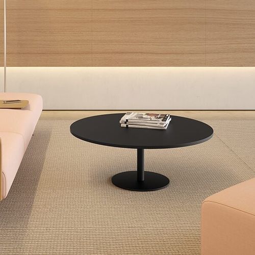 Table basse contemporaine - STAN - Viccarbe - en stratifié / avec piètement en acier thermolaqué / ronde