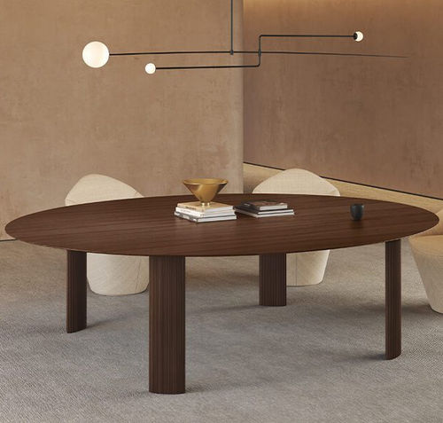 Table contemporaine - Fuste - Viccarbe - en chêne / en MDF / avec piètement en bois