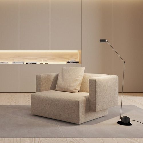 Fauteuil contemporain - STEP  - Viccarbe - en tissu / en cuir / avec coussin amovible