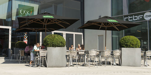 Parasol en tissu - CAPE WOOD - Symo Parasols - en bois / professionnel