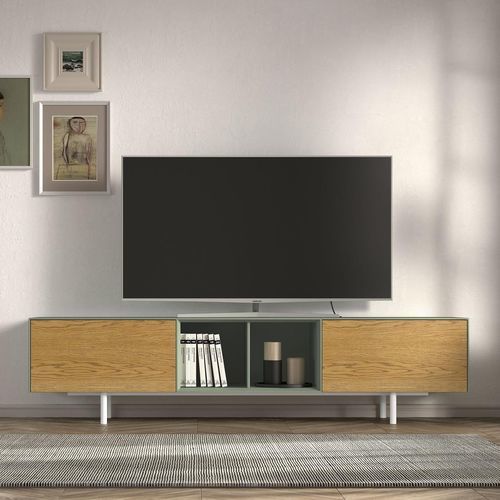 Meuble TV contemporain - Freestyle - Arlex - lowboard / avec rangement intégré / en bois laqué
