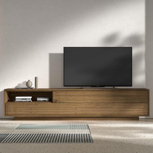 Meuble TV contemporain - Odeon - Arlex - lowboard / en bois laqué / blanc