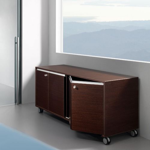 Armoire de classement basse - FD205 - Arlex - stratifiée / en acier / à roulettes