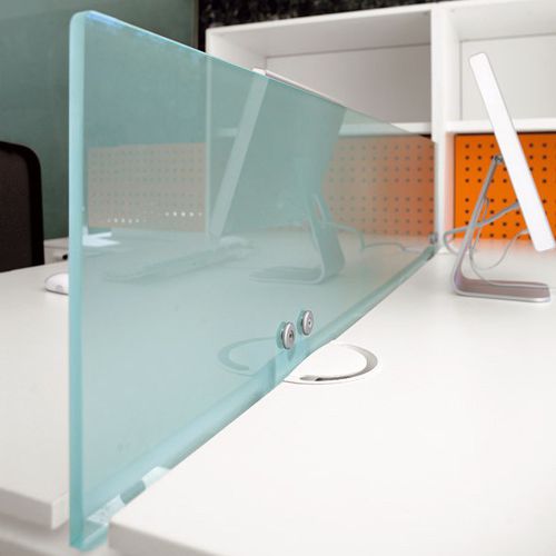 Séparateur de bureau sur bureau - CARTESIO - Arlex - en verre / modulable