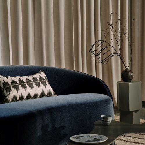Tissu d'ameublement - DANDY  - Larsen - pour rideaux / uni / en laine
