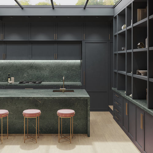 Plan de travail en Silestone® - Jardin Emerald - Cosentino - de cuisine / vert / poli