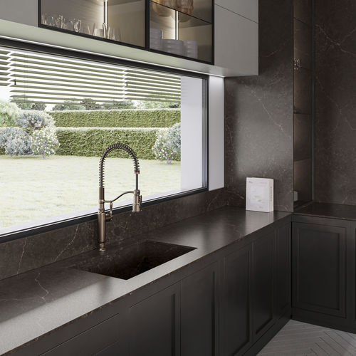 Plan de travail en Silestone® - Château - Cosentino - de cuisine / marron / à bords droits