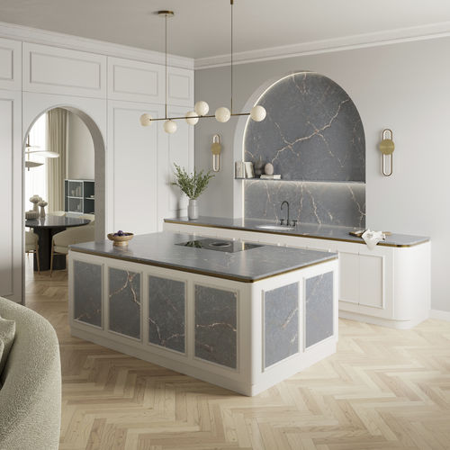 Plan de travail en Silestone® - Le chic : Parisien - Cosentino - de cuisine / bleu / poli