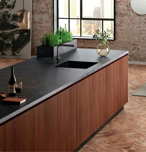 Plan de travail en Silestone® - Loft Series - Cosentino - de cuisine / noir / à bords droits