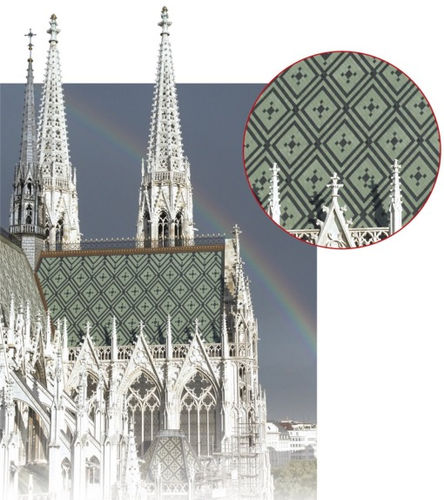 Couverture de toit en ardoise - ACUTE-ANGLED / RHOMBOID - Theis-Böger Schiefer-Pizarras - colorée