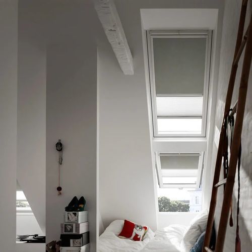 Store plissé - VELUX - pour fenêtre / en tissu / d'extérieur