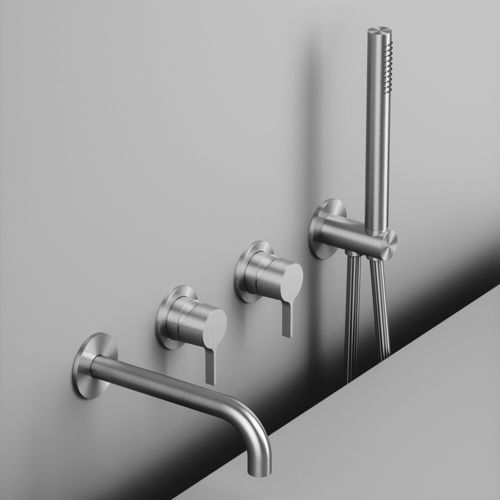 Mélangeur pour baignoire - VOLCANO 36 69.00 - QuadroDesign - mural / en acier inoxydable / de salle de bain